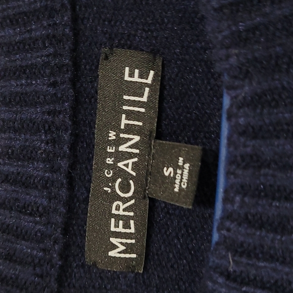 J Crew Navy Blue Lambswool Holiday Reindeer Sweater - Picture 6 of 9